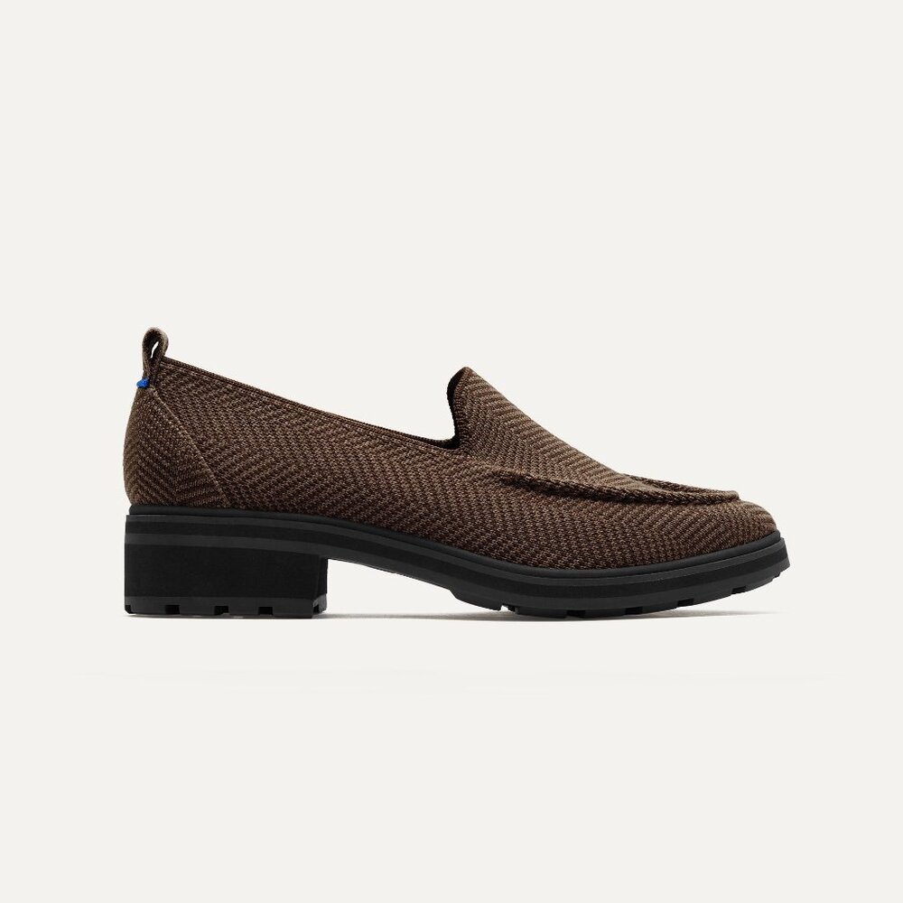 Rothy's The Lug Loafer - Brown Herringbone Size 9.5